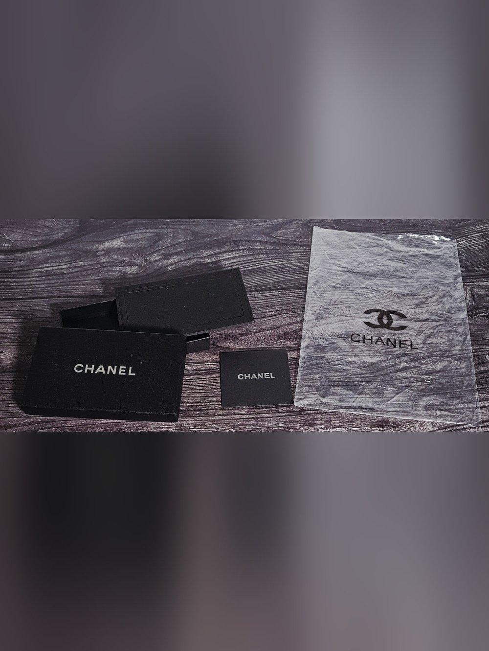 NEW Chanel Black Gift Box Set Foam Insert Booklet Bag Jewelry Wallet Storage